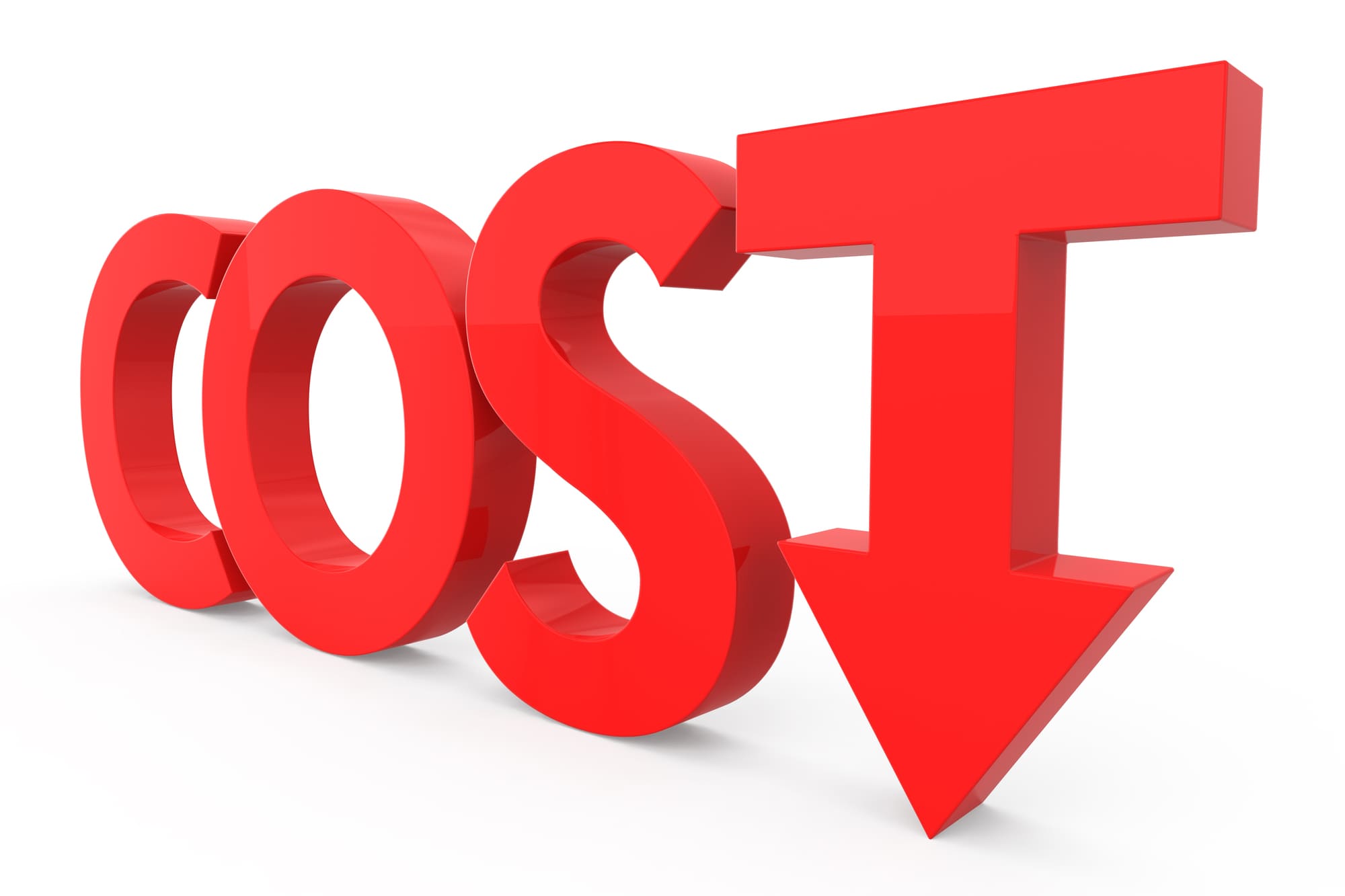 赤文字でかかれた「cost」